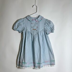 Vintage Bonnie Jean New York Gingham Check Girls Dress Size 6
